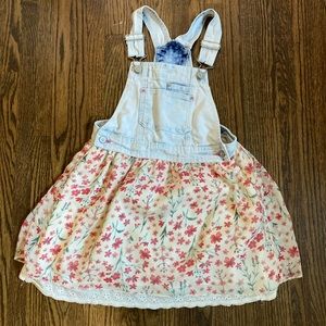 Denim jumper with floral skirt